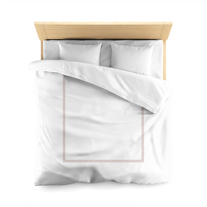 Off-white Cotton Sateen Duvet Cover, Salmon Double Weave Motif Print, Classic Border, CSDU-1139-143, Queen - 229 x 229 cm / 90 x 90 inches