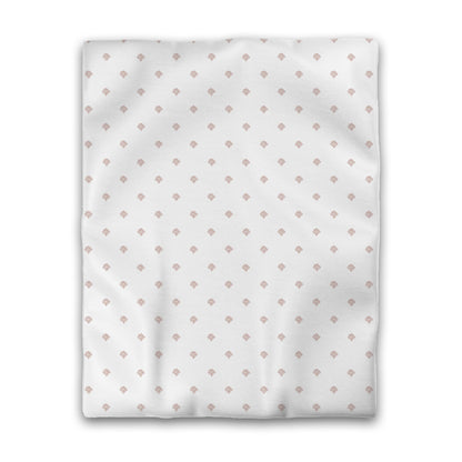 Off-white Cotton Sateen Duvet Cover, Salmon Hand-painted Swizzle Motif Print, CSDU-1139-171, Twin - 178 x 229 cm / 70 x 90 inches