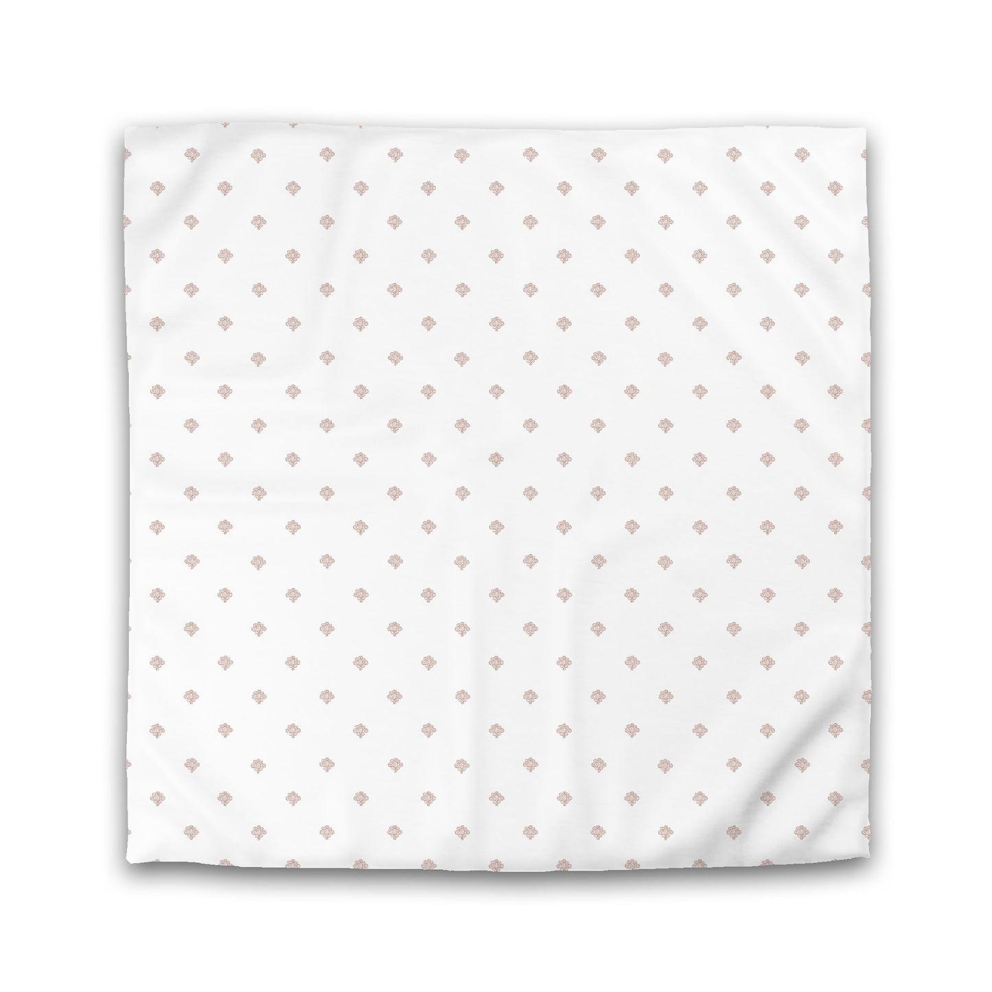 Off-white Cotton Sateen Duvet Cover, Salmon Hand-painted Swizzle Motif Print | CSDU-1139-171