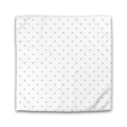 Off-white Cotton Sateen Duvet Cover, Salmon Hand-painted Swizzle Motif Print | CSDU-1139-171