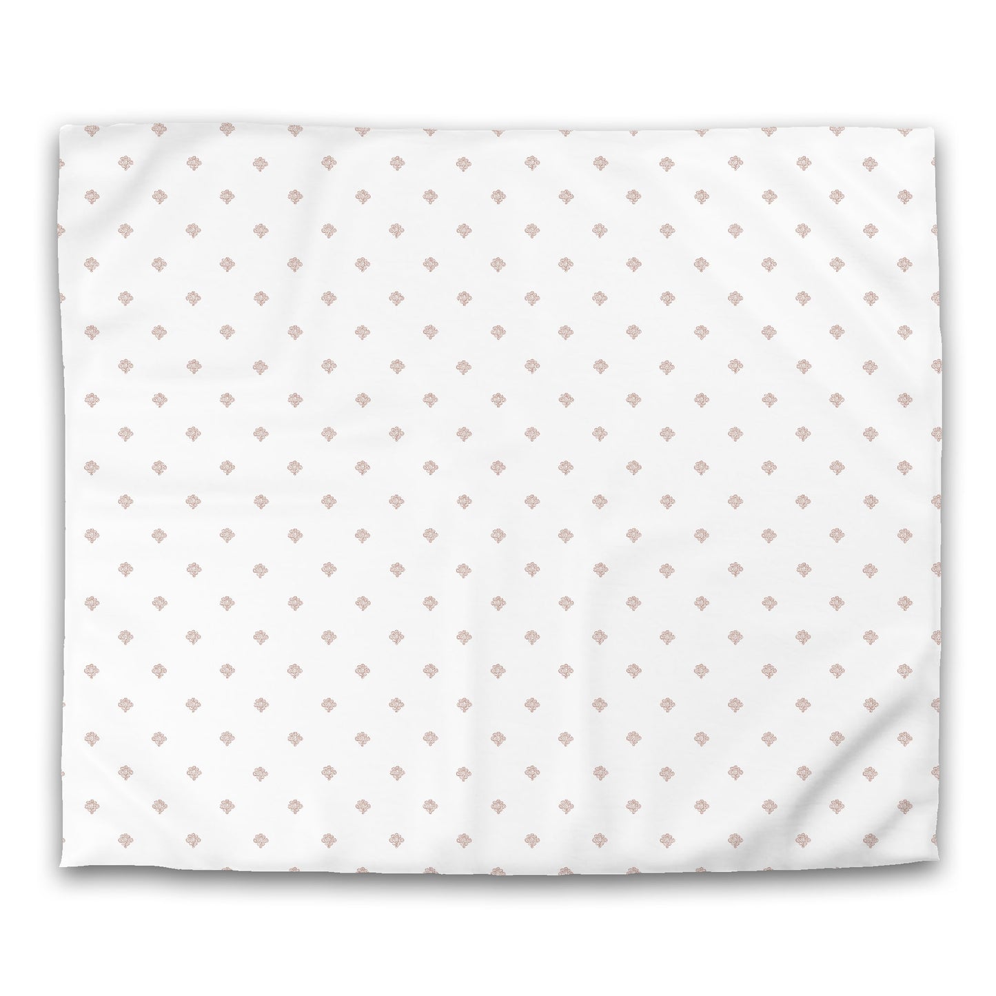Off-white Cotton Sateen Duvet Cover, Salmon Hand-painted Swizzle Motif Print, CSDU-1139-171, King - 269 x  234 cm / 106 x 92 inches
