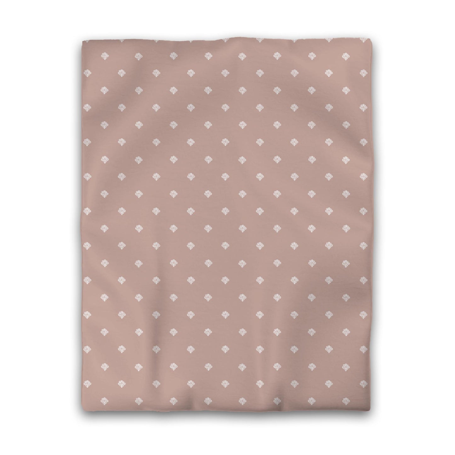 Salmon Cotton Sateen Duvet Cover, Off-white Hand-painted Swizzle Motif Print, CSDU-1139-172, Twin - 178 x 229 cm / 70 x 90 inches