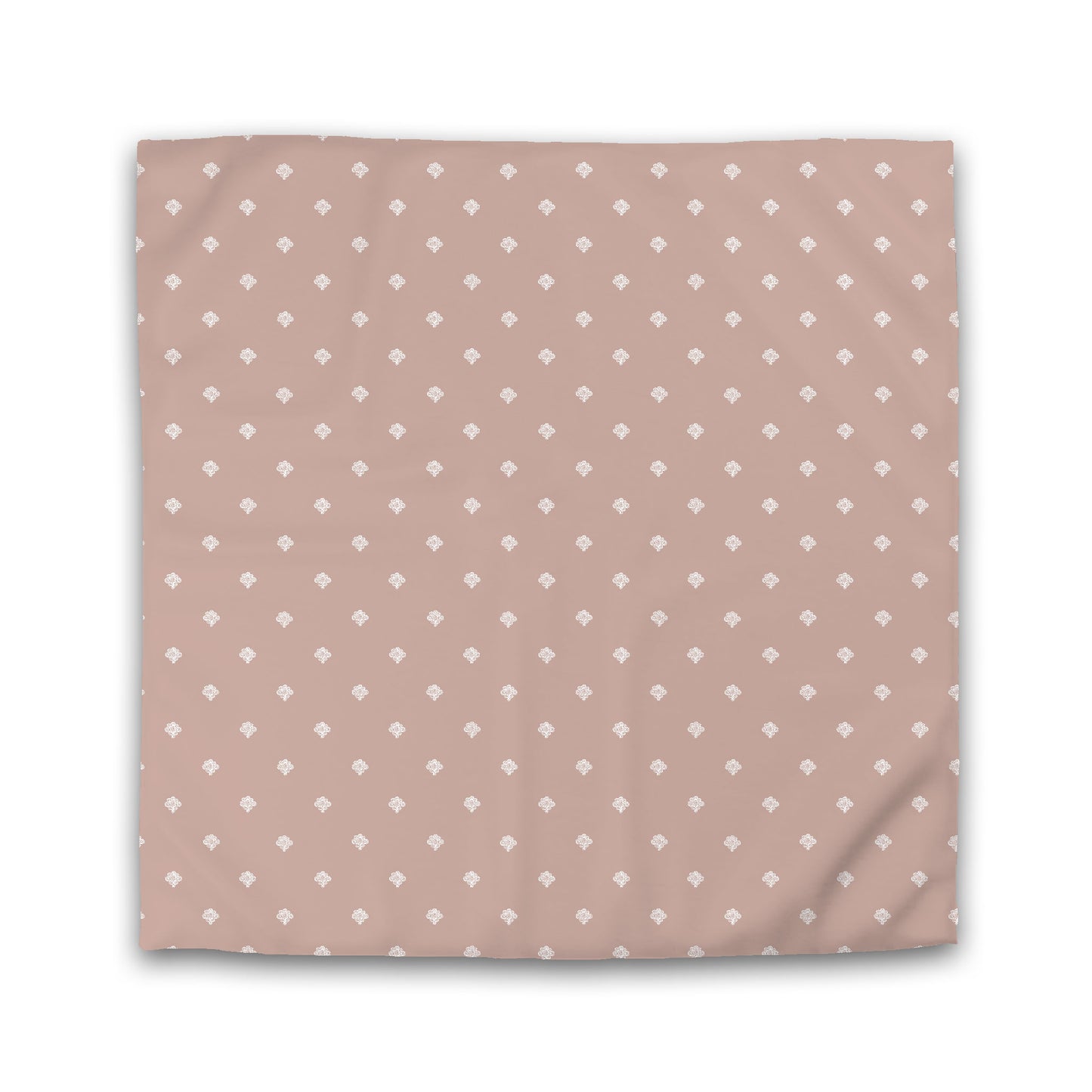 Salmon Cotton Sateen Duvet Cover, Off-white Hand-painted Swizzle Motif Print | CSDU-1139-172