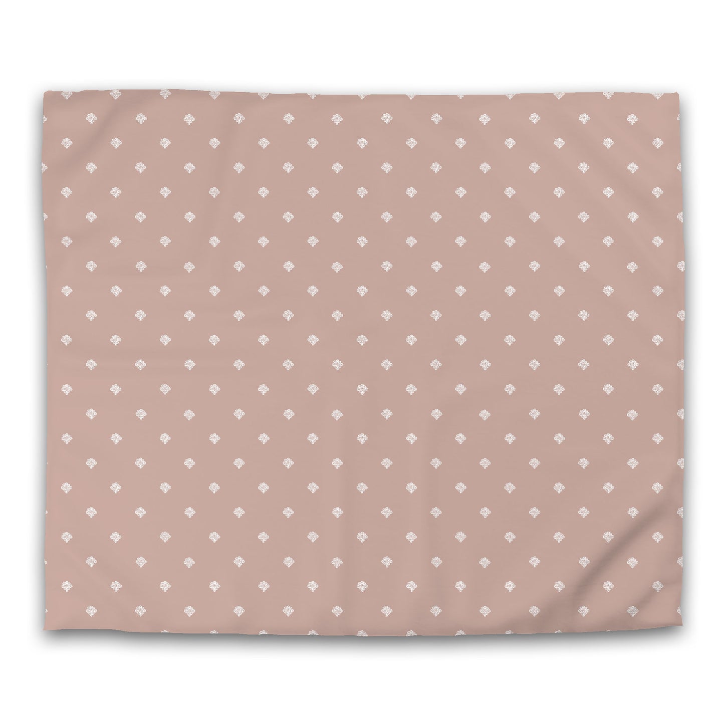 Salmon Cotton Sateen Duvet Cover, Off-white Hand-painted Swizzle Motif Print, CSDU-1139-172, King - 269 x  234 cm / 106 x 92 inches