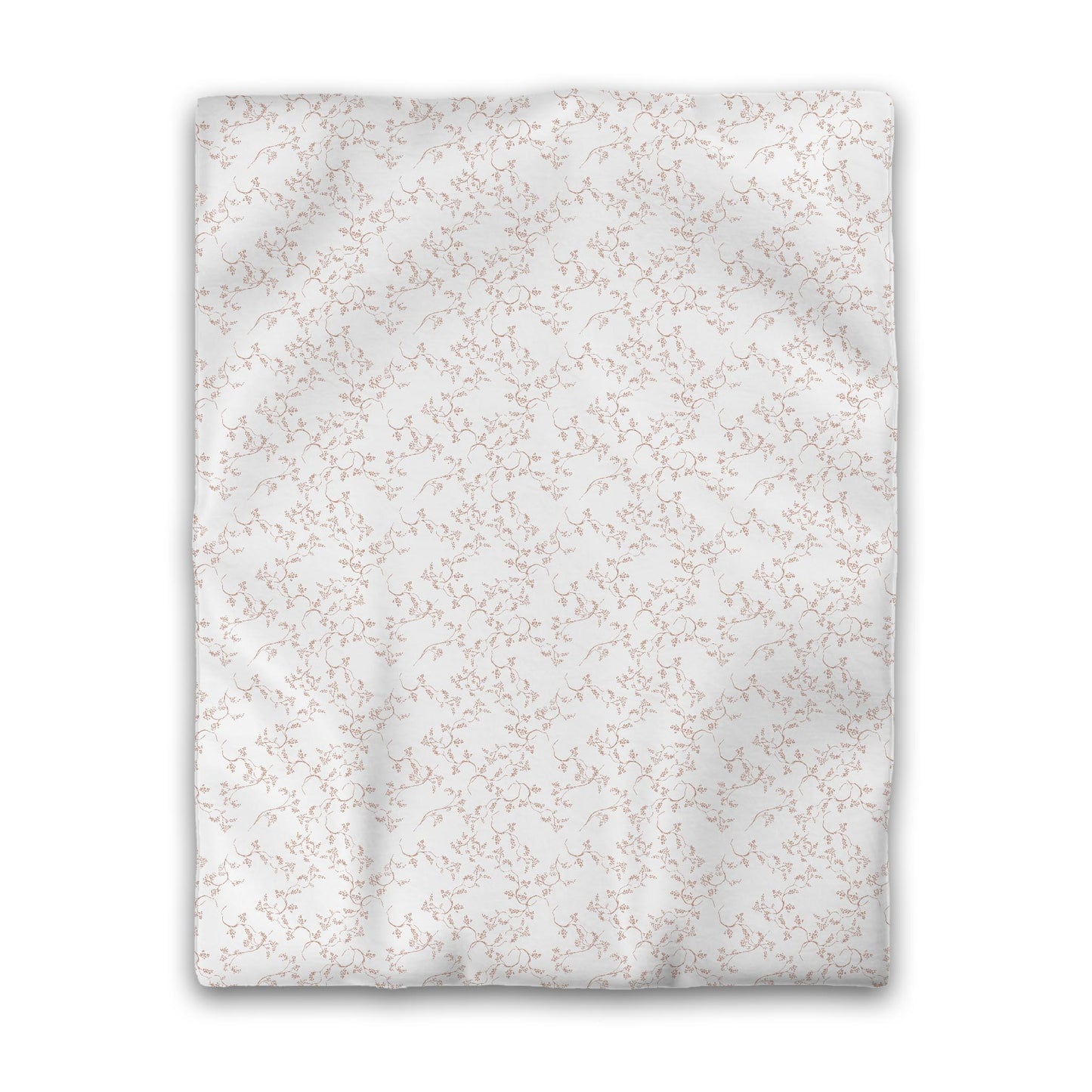 Off-white Cotton Sateen Duvet Cover, Salmon Hand-painted Vine Print, CSDU-1139-181, Twin - 178 x 229 cm / 70 x 90 inches