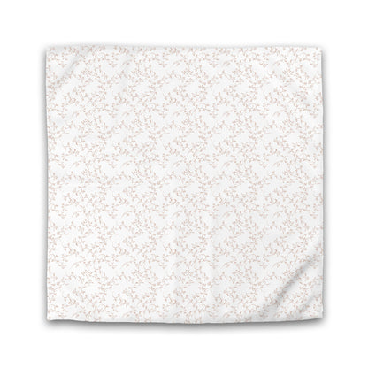 Off-white Cotton Sateen Duvet Cover, Salmon Hand-painted Vine Print | CSDU-1139-181