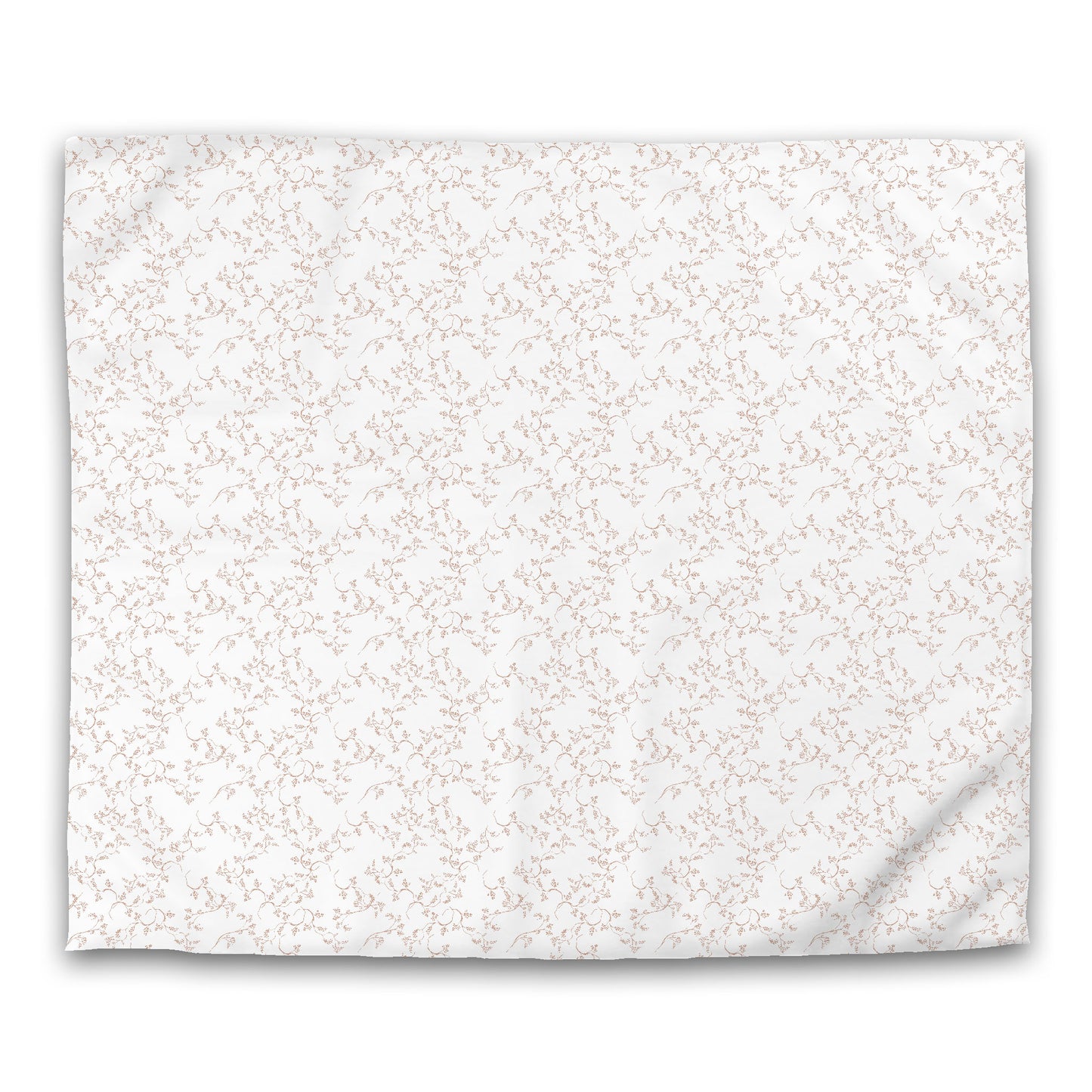 Off-white Cotton Sateen Duvet Cover, Salmon Hand-painted Vine Print, CSDU-1139-181, King - 269 x  234 cm / 106 x 92 inches