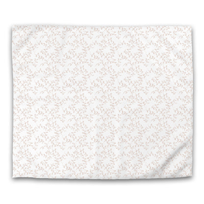 Off-white Cotton Sateen Duvet Cover, Salmon Hand-painted Vine Print, CSDU-1139-181, King - 269 x  234 cm / 106 x 92 inches