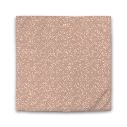 Salmon Cotton Sateen Duvet Cover, Off-white Hand-painted Vine Print | CSDU-1139-182