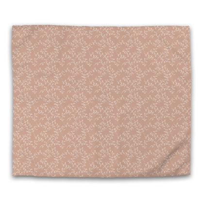 Salmon Cotton Sateen Duvet Cover, Off-white Hand-painted Vine Print, CSDU-1139-182, King - 269 x  234 cm / 106 x 92 inches