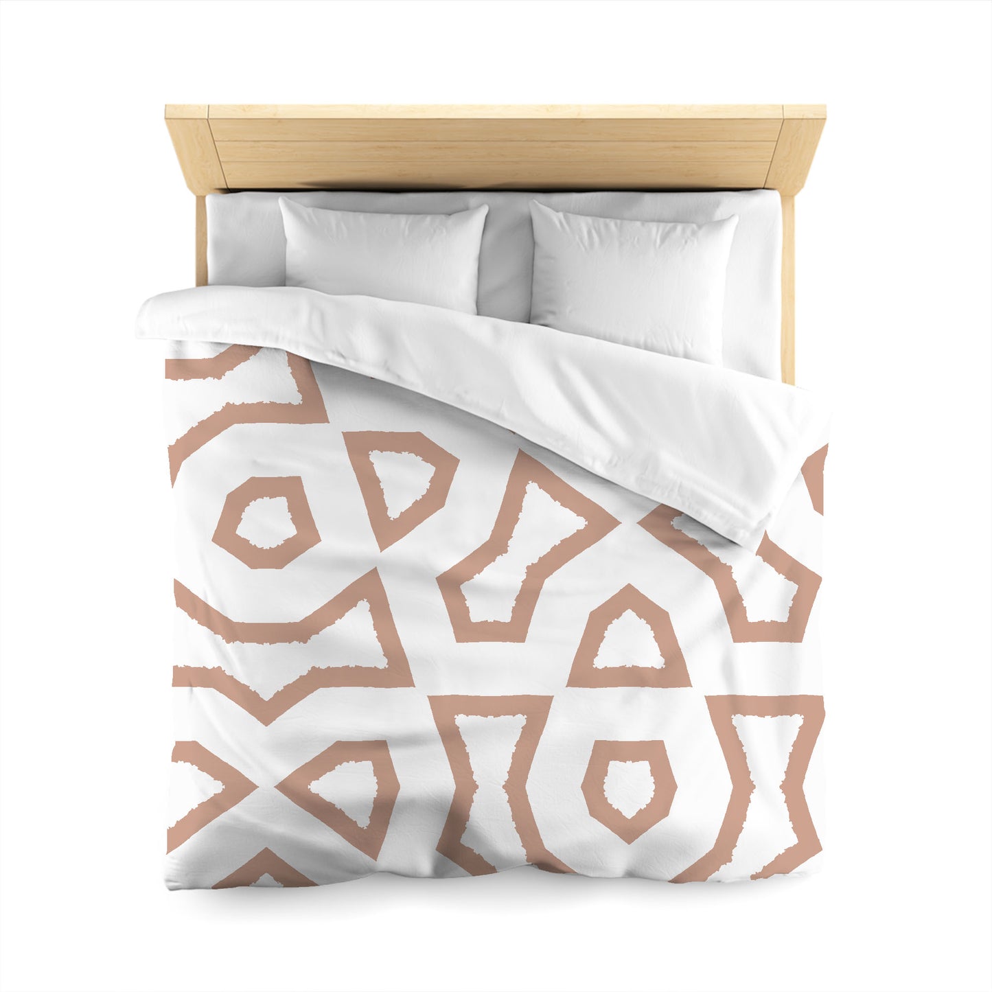 Off-white Cotton Sateen Duvet Cover, Bold Salmon Graphic, CSDU-1139-391, Queen - 229 x 229 cm / 90 x 90 inches