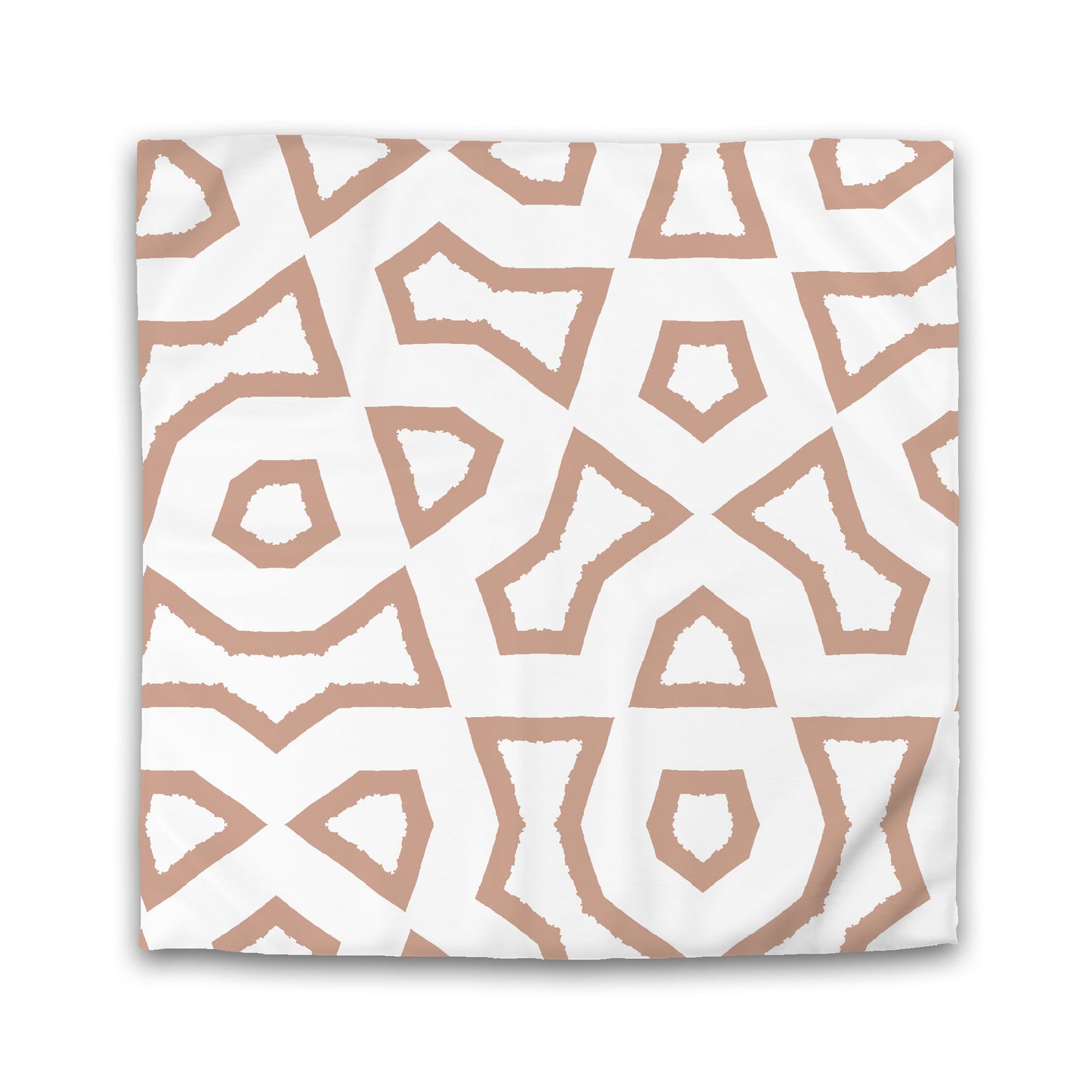 Off-white Cotton Sateen Duvet Cover, Bold Salmon Graphic | CSDU-1139-391