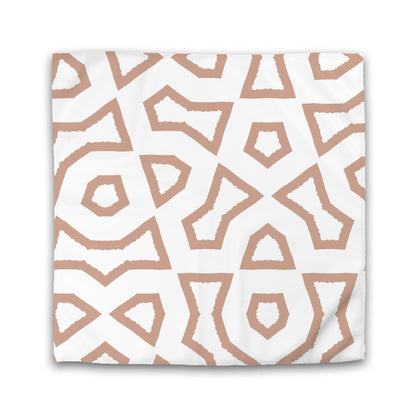 Off-white Cotton Sateen Duvet Cover, Bold Salmon Graphic | CSDU-1139-391