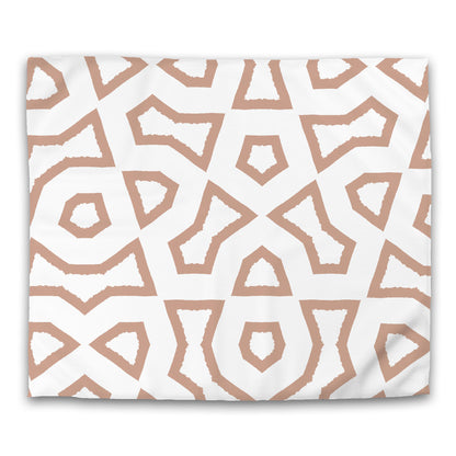 Off-white Cotton Sateen Duvet Cover, Bold Salmon Graphic, CSDU-1139-391, King - 269 x  234 cm / 106 x 92 inches