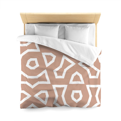 Salmon Cotton Sateen Duvet Cover, Bold Off-white Graphic, CSDU-1139-392, Queen - 229 x 229 cm / 90 x 90 inches
