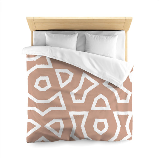 Salmon Cotton Sateen Duvet Cover, Bold Off-white Graphic, CSDU-1139-392, Queen - 229 x 229 cm / 90 x 90 inches