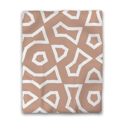 Salmon Cotton Sateen Duvet Cover, Bold Off-white Graphic, CSDU-1139-392, Twin - 178 x 229 cm / 70 x 90 inches