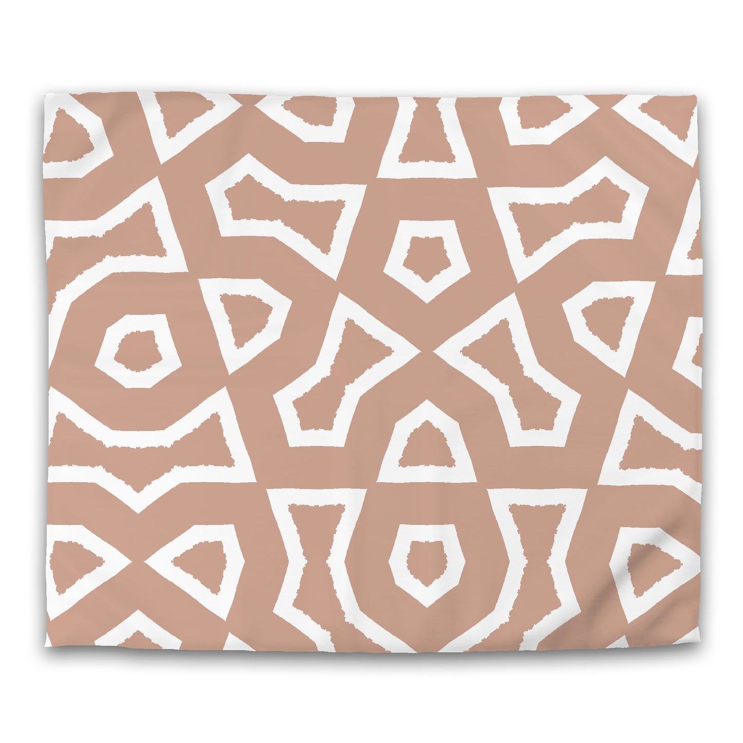 Salmon Cotton Sateen Duvet Cover, Bold Off-white Graphic, CSDU-1139-392, King - 269 x  234 cm / 106 x 92 inches