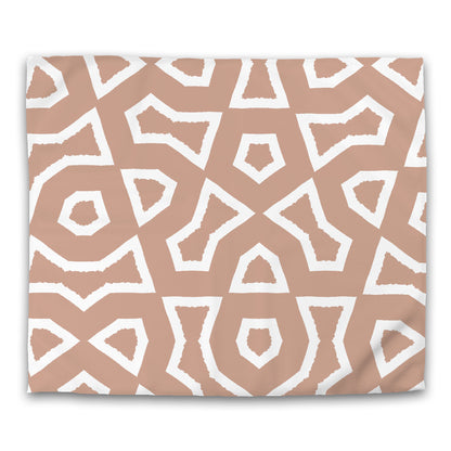 Salmon Cotton Sateen Duvet Cover, Bold Off-white Graphic, CSDU-1139-392, King - 269 x  234 cm / 106 x 92 inches