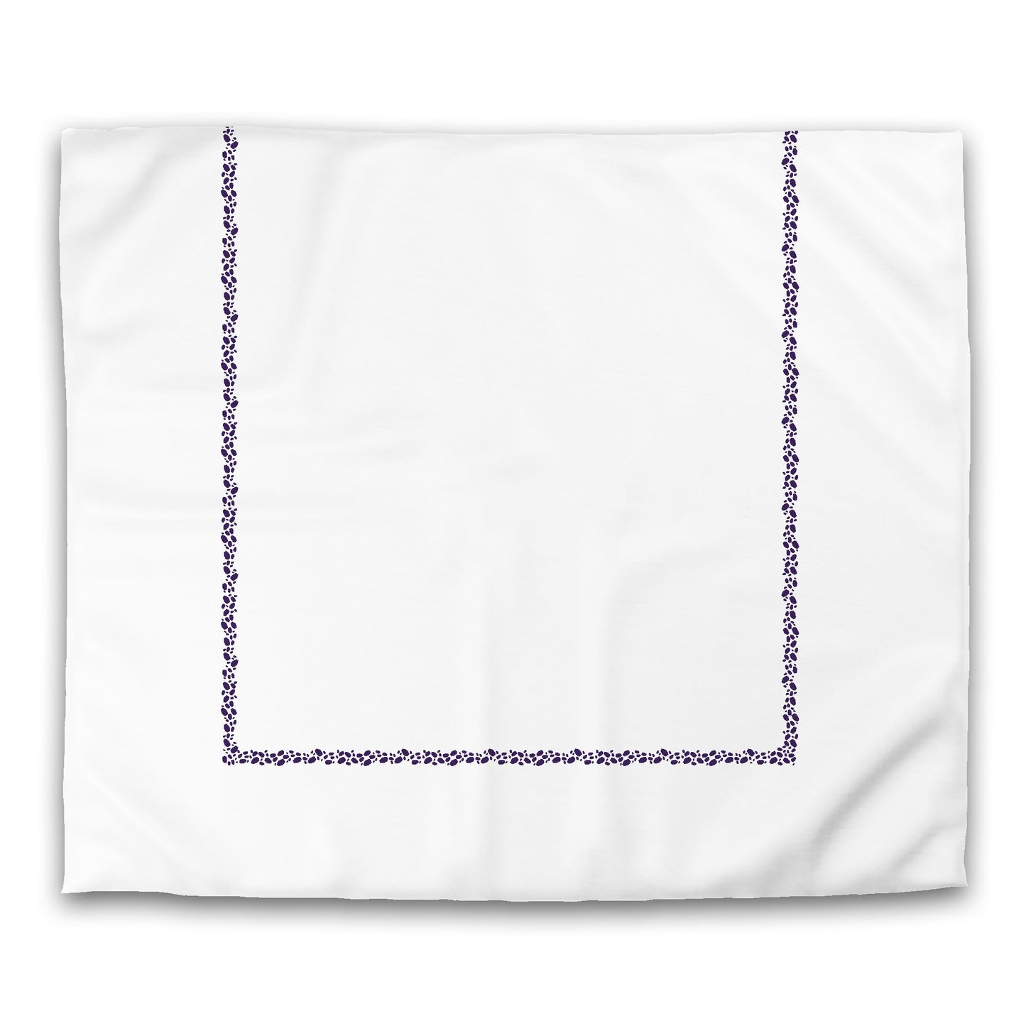 Off-white Cotton Sateen Duvet Cover, Purple Hand-painted Dab Motif Print, Classic Border, CSDU-1143-091, King - 269 x  234 cm / 106 x 92 inches