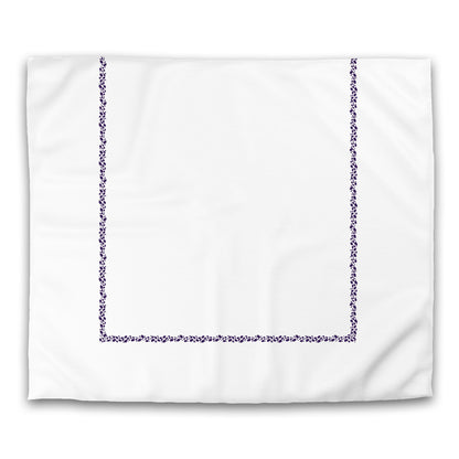 Off-white Cotton Sateen Duvet Cover, Purple Hand-painted Dab Motif Print, Classic Border, CSDU-1143-091, King - 269 x  234 cm / 106 x 92 inches