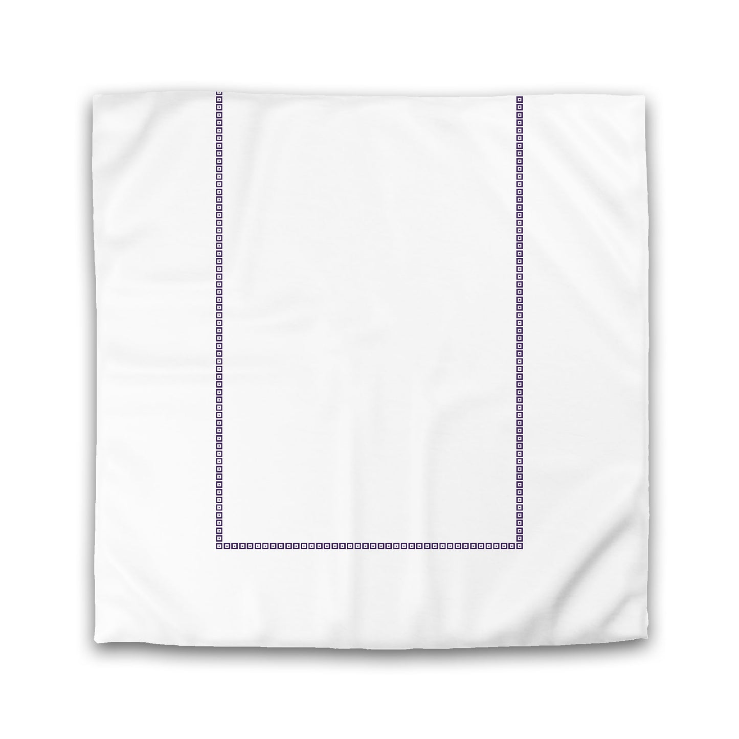 Off-white Cotton Sateen Duvet Cover, Purple Repeating Square Motif Print, Classic Border | CSDU-1143-121