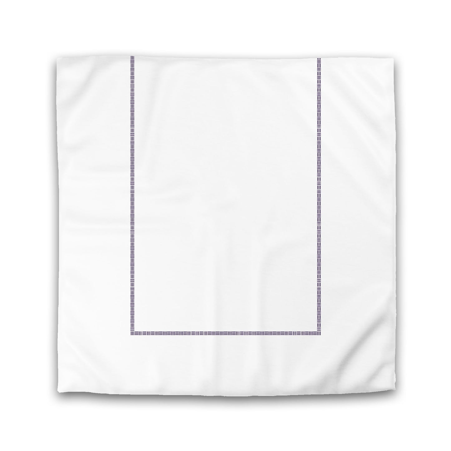 Off-white Cotton Sateen Duvet Cover, Purple Single Weave Motif Print, Classic Border | CSDU-1143-141