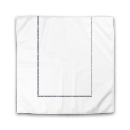 Off-white Cotton Sateen Duvet Cover, Purple Single Weave Motif Print, Classic Border | CSDU-1143-141