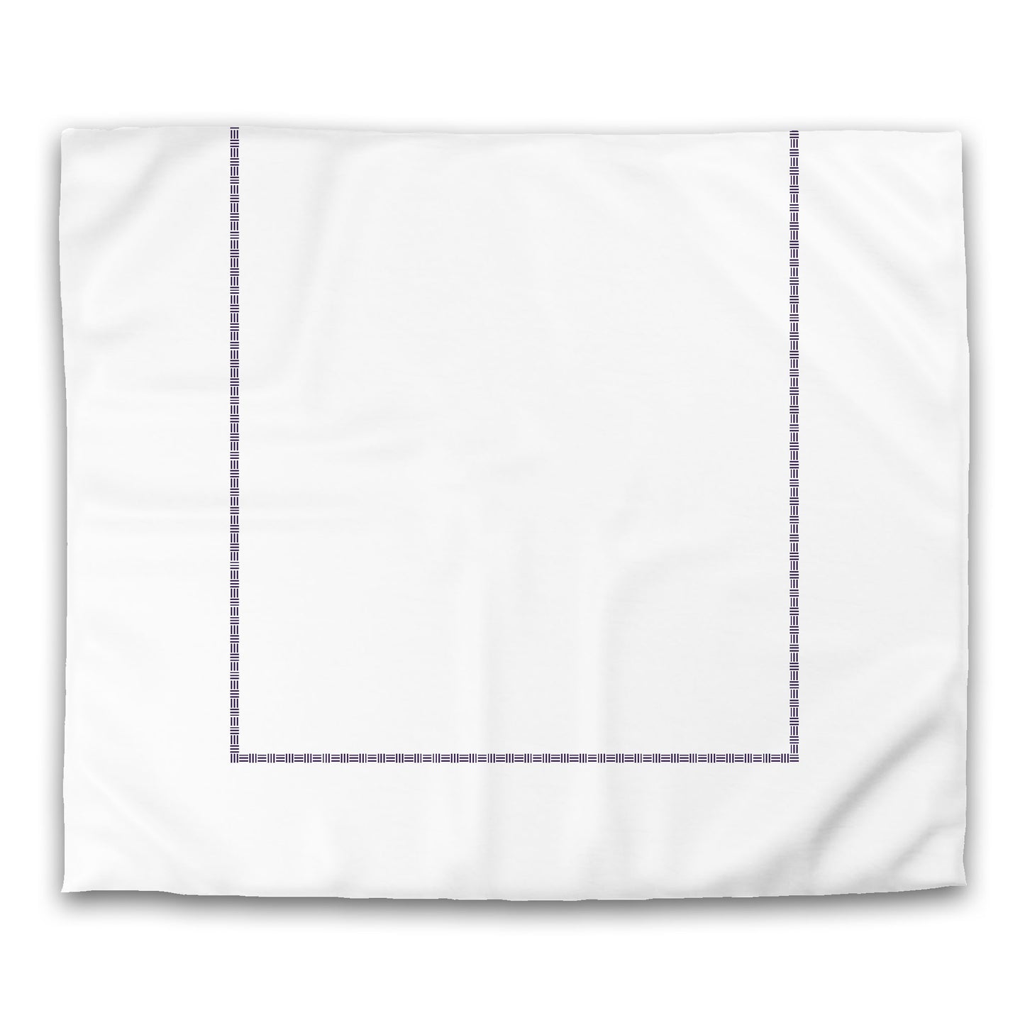 Off-white Cotton Sateen Duvet Cover, Purple Single Weave Motif Print, Classic Border, CSDU-1143-141, King - 269 x  234 cm / 106 x 92 inches
