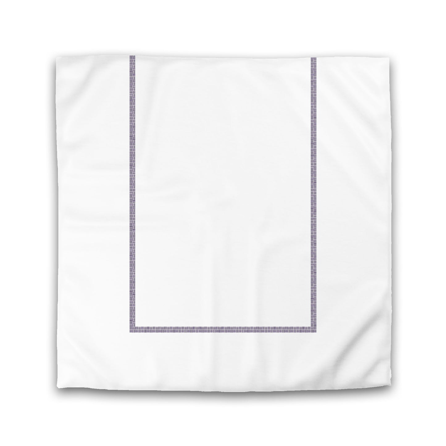 Off-white Cotton Sateen Duvet Cover, Purple Double Weave Motif Print, Classic Border | CSDU-1143-143