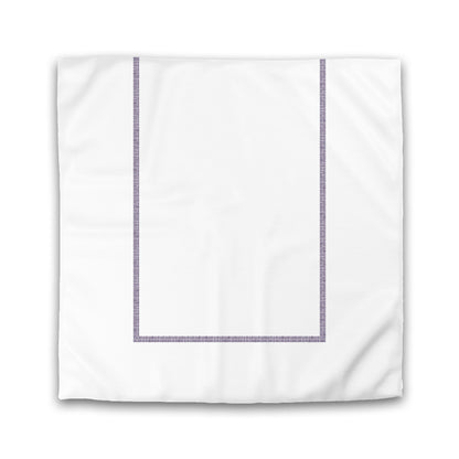 Off-white Cotton Sateen Duvet Cover, Purple Double Weave Motif Print, Classic Border | CSDU-1143-143