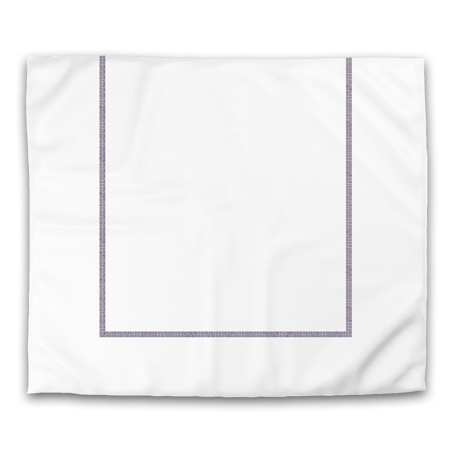 Off-white Cotton Sateen Duvet Cover, Purple Double Weave Motif Print, Classic Border, CSDU-1143-143, King - 269 x  234 cm / 106 x 92 inches