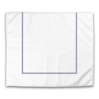Off-white Cotton Sateen Duvet Cover, Purple Double Weave Motif Print, Classic Border, CSDU-1143-143, King - 269 x  234 cm / 106 x 92 inches