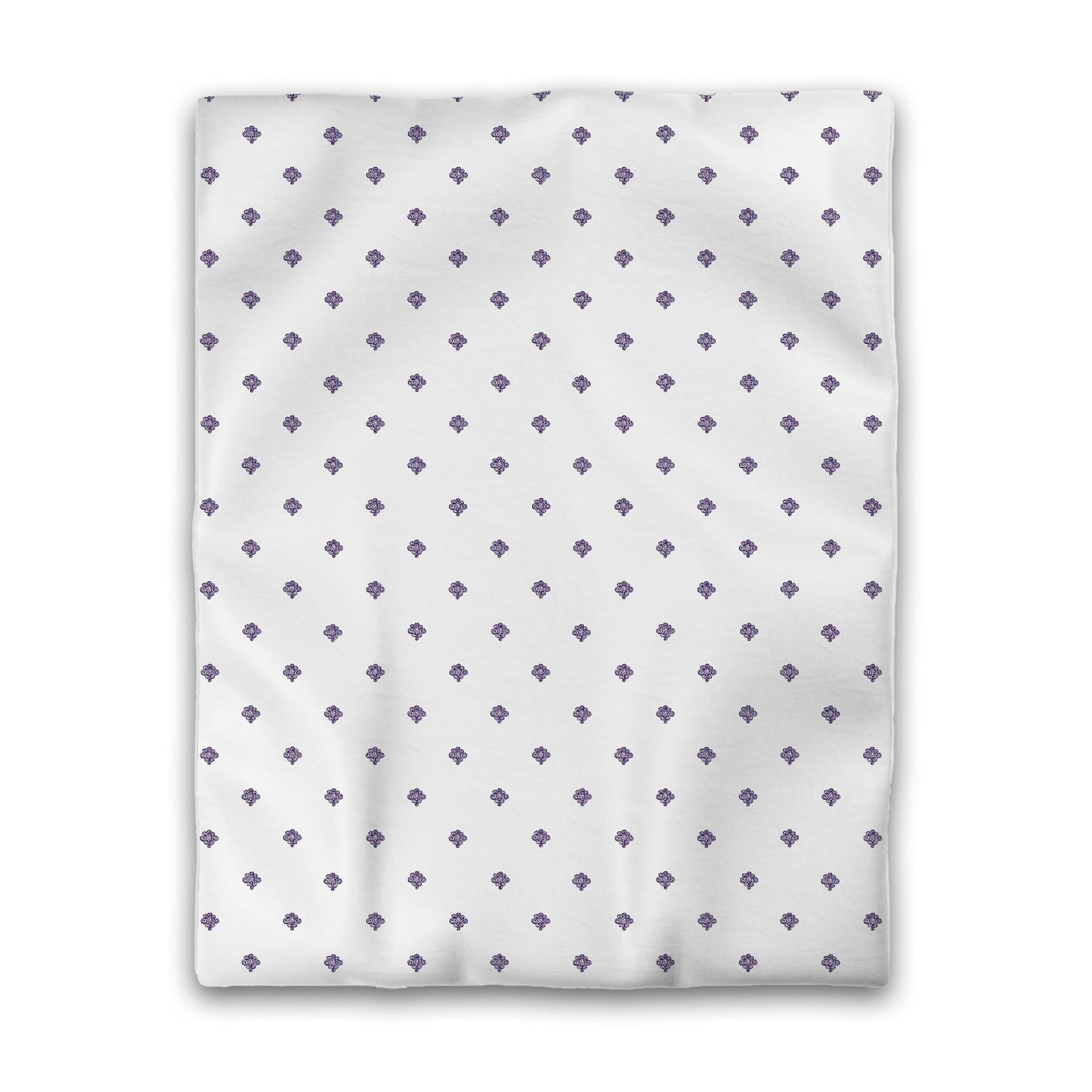 Off-white Cotton Sateen Duvet Cover, Purple Hand-painted Swizzle Motif Print, CSDU-1143-171, Twin - 178 x 229 cm / 70 x 90 inches