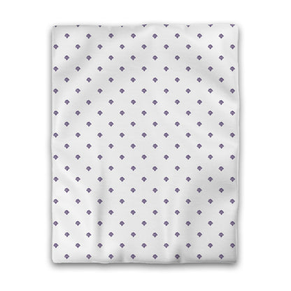 Off-white Cotton Sateen Duvet Cover, Purple Hand-painted Swizzle Motif Print, CSDU-1143-171, Twin - 178 x 229 cm / 70 x 90 inches