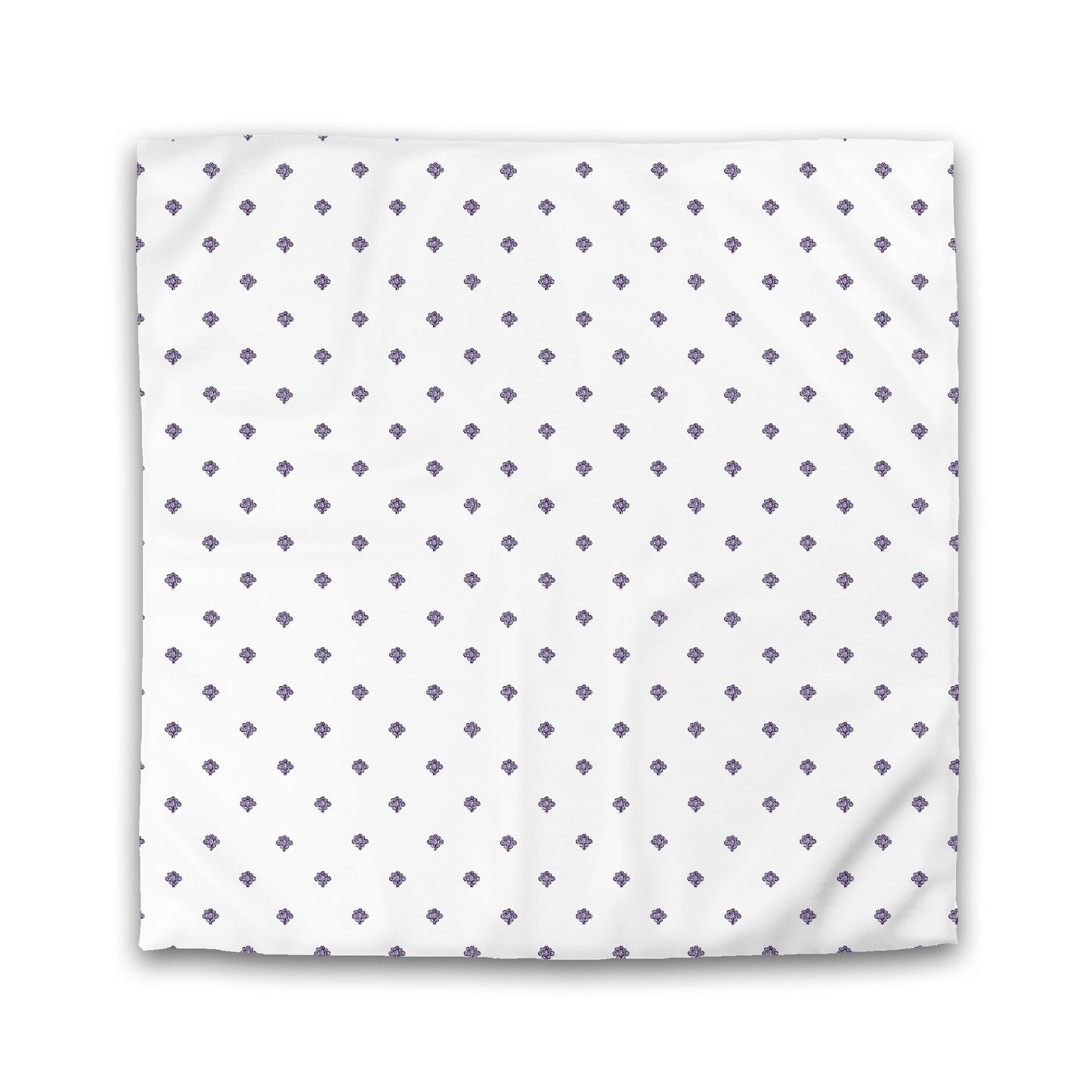 Off-white Cotton Sateen Duvet Cover, Purple Hand-painted Swizzle Motif Print | CSDU-1143-171