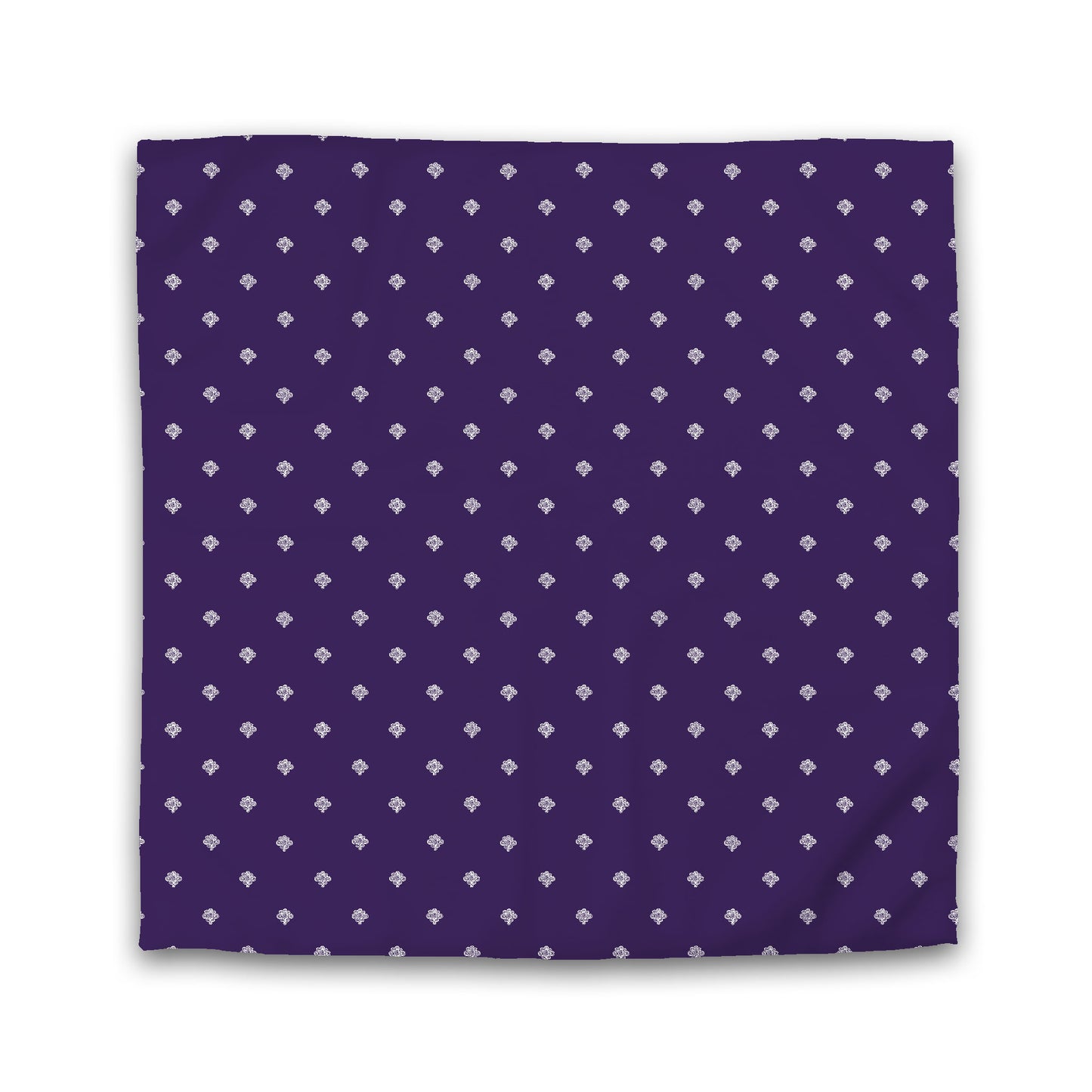 Purple Cotton Sateen Duvet Cover, Off-white Hand-painted Swizzle Motif Print | CSDU-1143-172
