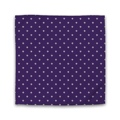 Purple Cotton Sateen Duvet Cover, Off-white Hand-painted Swizzle Motif Print | CSDU-1143-172