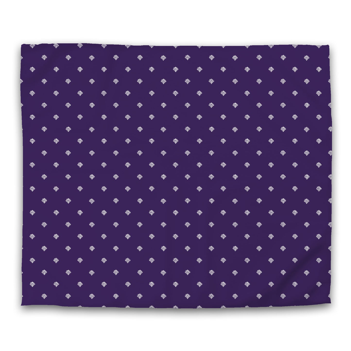 Purple Cotton Sateen Duvet Cover, Off-white Hand-painted Swizzle Motif Print, CSDU-1143-172, King - 269 x  234 cm / 106 x 92 inches