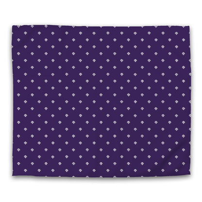 Purple Cotton Sateen Duvet Cover, Off-white Hand-painted Swizzle Motif Print, CSDU-1143-172, King - 269 x  234 cm / 106 x 92 inches