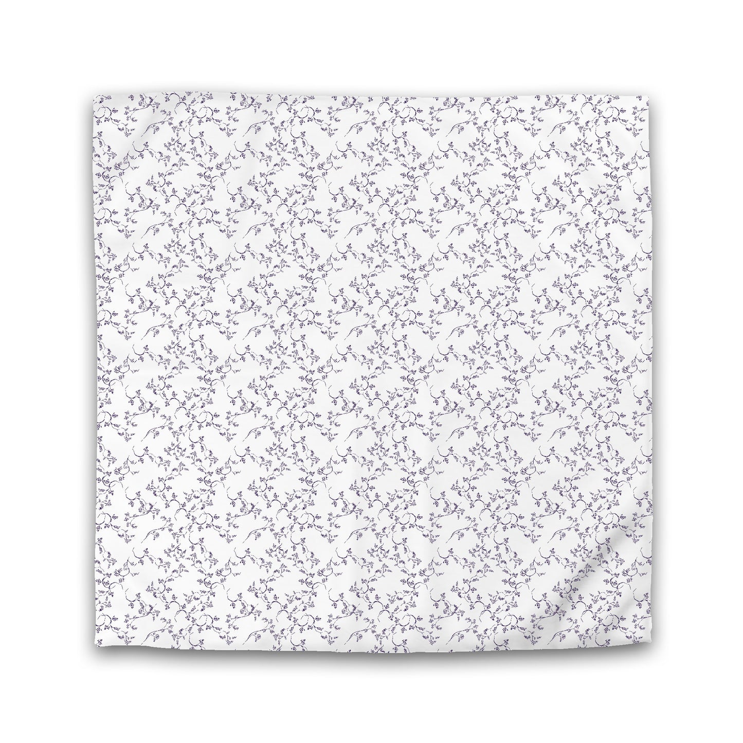 Off-white Cotton Sateen Duvet Cover, Purple Hand-painted Vine Print | CSDU-1143-181