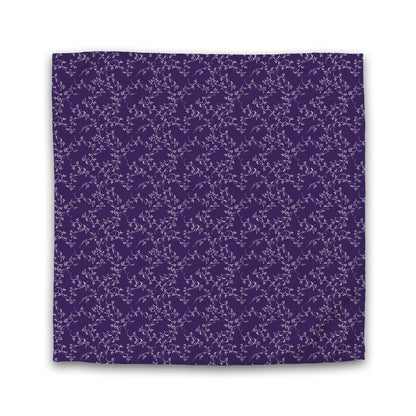 Purple Cotton Sateen Duvet Cover, Off-white Hand-painted Vine Print | CSDU-1143-182