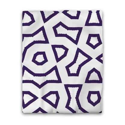Off-white Cotton Sateen Duvet Cover, Bold Purple Graphic, CSDU-1143-391, Twin - 178 x 229 cm / 70 x 90 inches