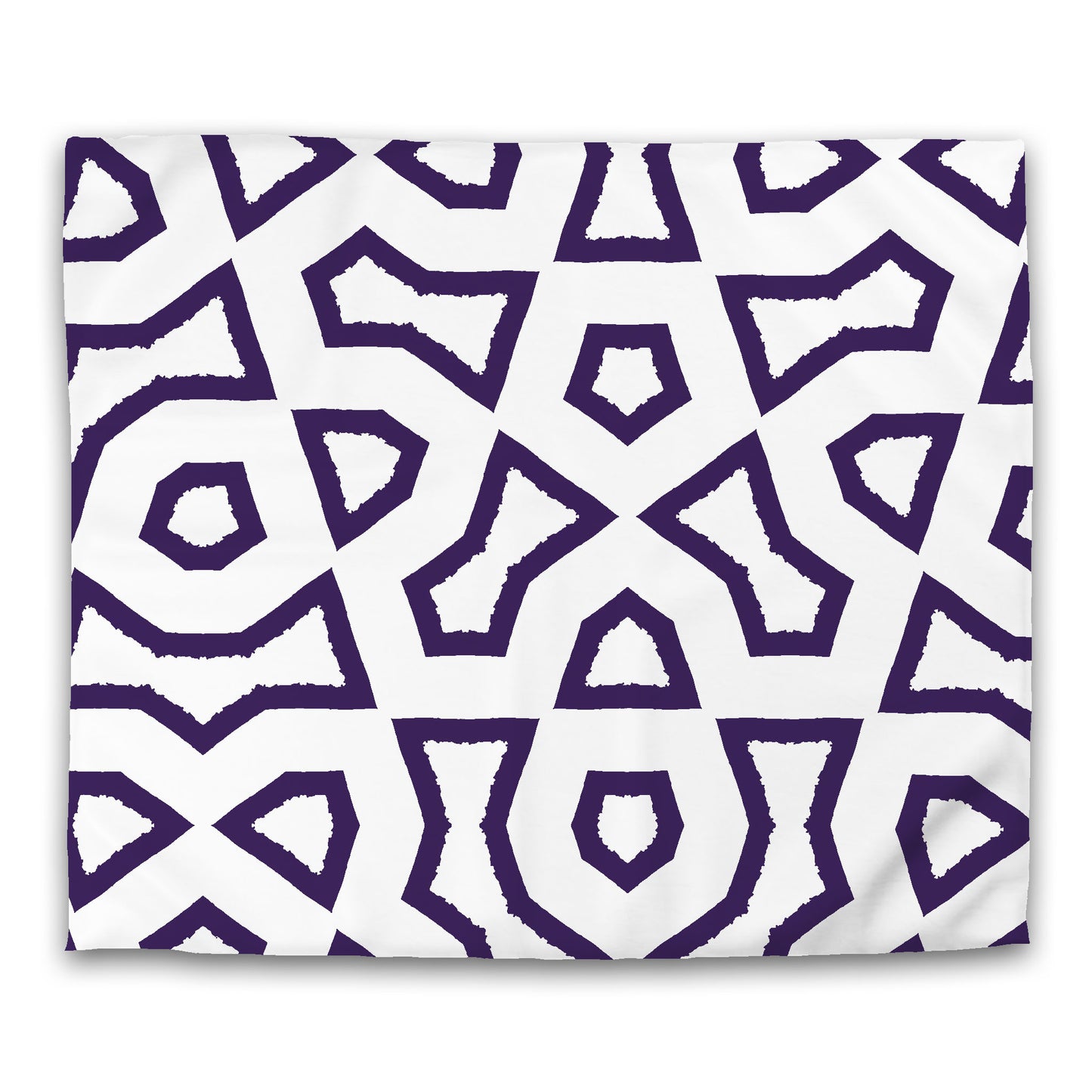 Off-white Cotton Sateen Duvet Cover, Bold Purple Graphic, CSDU-1143-391, King - 269 x  234 cm / 106 x 92 inches