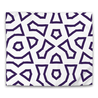 Off-white Cotton Sateen Duvet Cover, Bold Purple Graphic, CSDU-1143-391, King - 269 x  234 cm / 106 x 92 inches