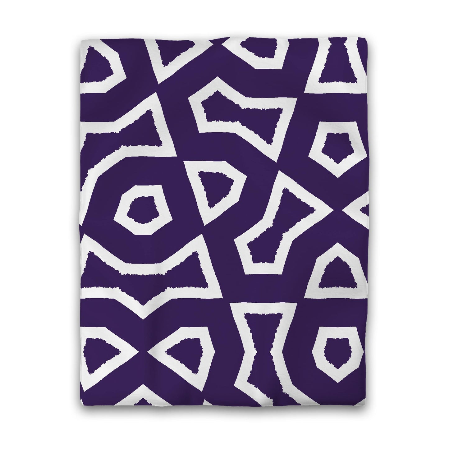 Purple Cotton Sateen Duvet Cover, Bold Off-white Graphic, CSDU-1143-392, Twin - 178 x 229 cm / 70 x 90 inches