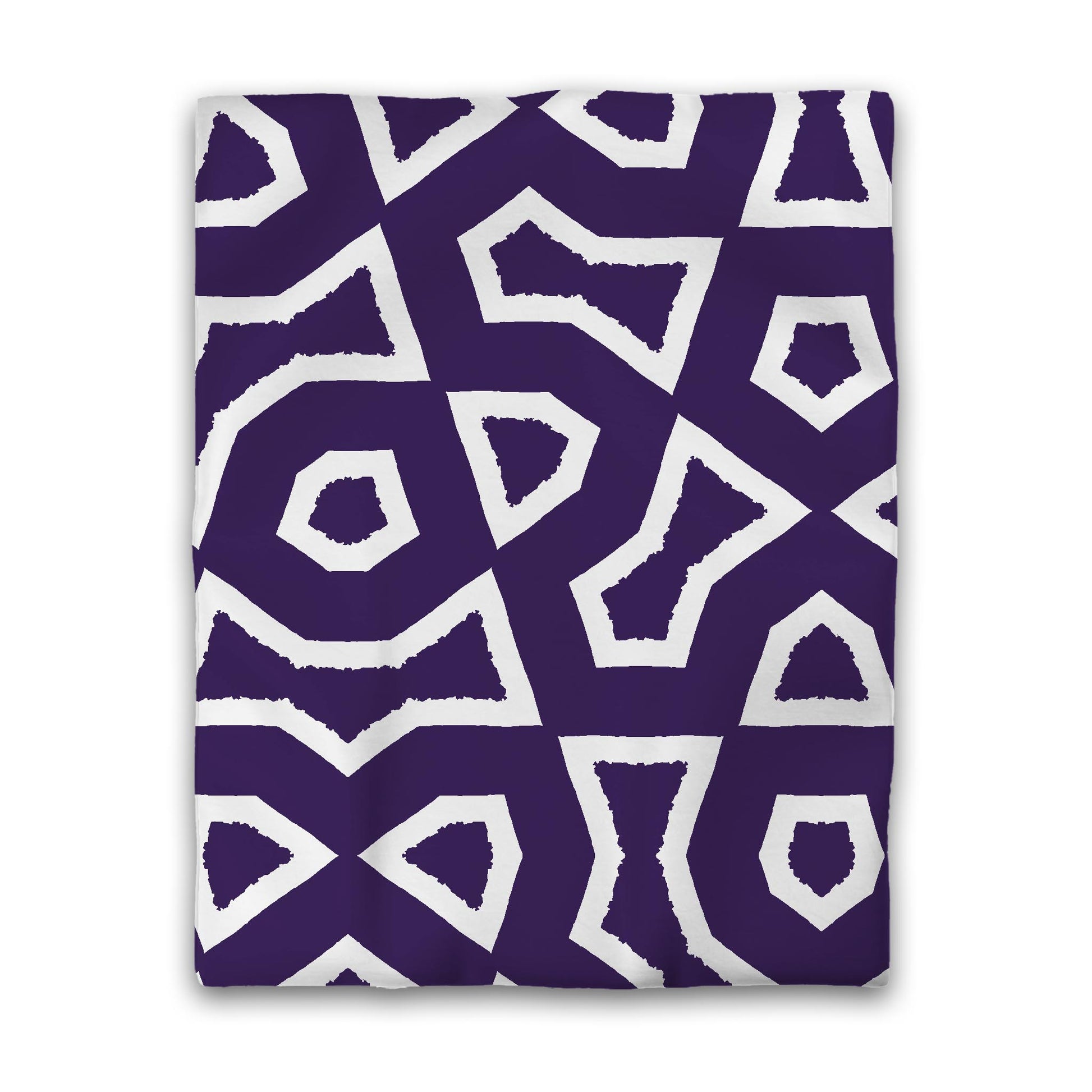 Purple Cotton Sateen Duvet Cover, Bold Off-white Graphic, CSDU-1143-392, Twin - 178 x 229 cm / 70 x 90 inches