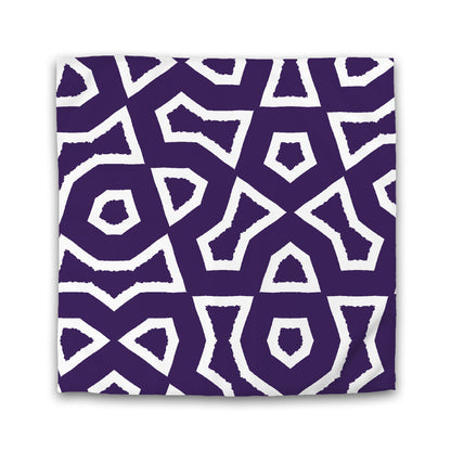 Purple Cotton Sateen Duvet Cover, Bold Off-white Graphic | CSDU-1143-392