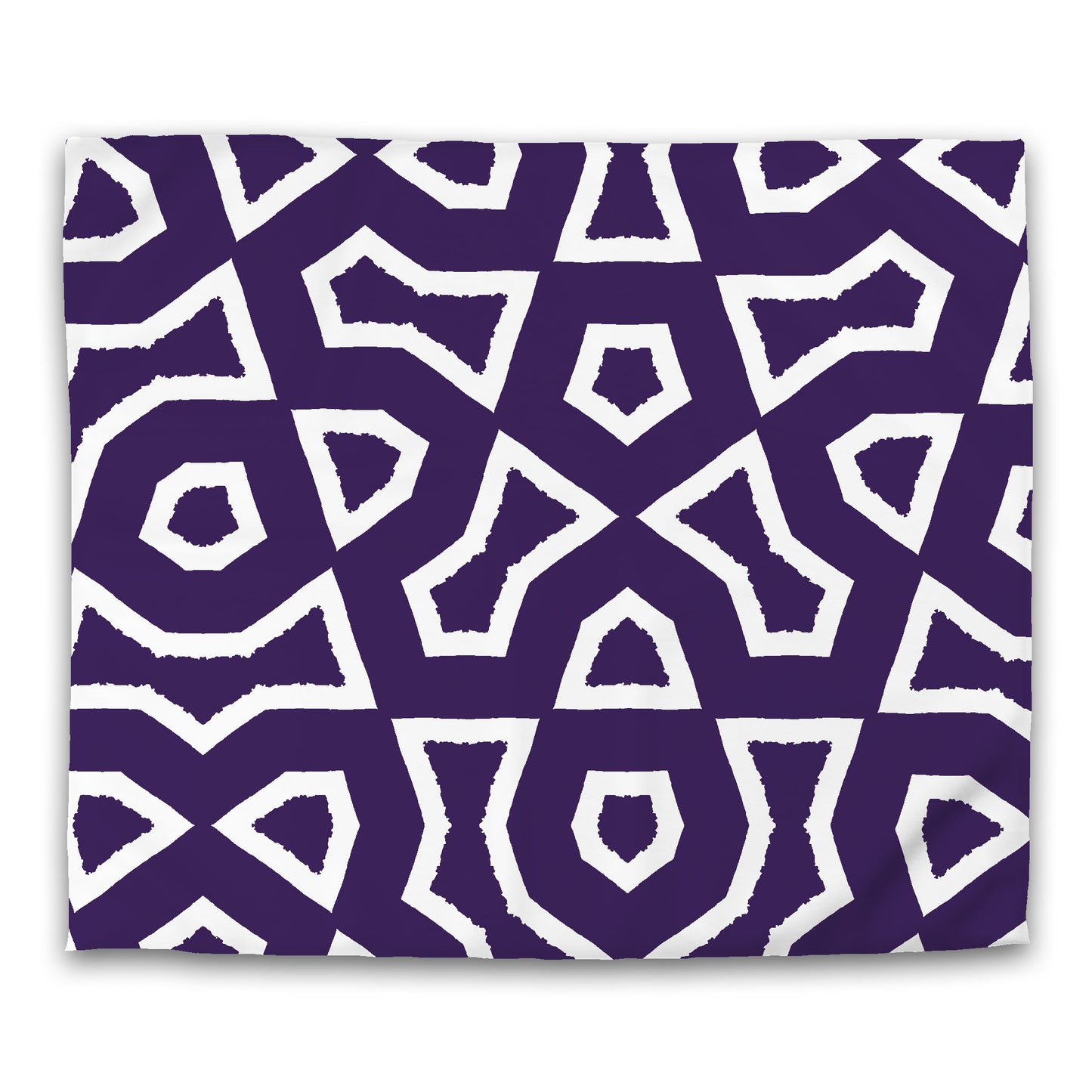 Purple Cotton Sateen Duvet Cover, Bold Off-white Graphic, CSDU-1143-392, King - 269 x  234 cm / 106 x 92 inches