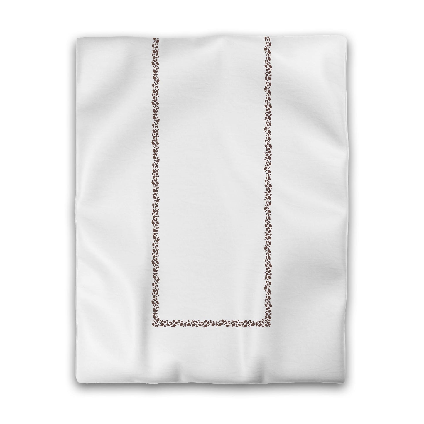 Off-white Cotton Sateen Duvet Cover, Brown Hand-painted Dab Motif Print, Classic Border, CSDU-1161-091, Twin - 178 x 229 cm / 70 x 90 inches